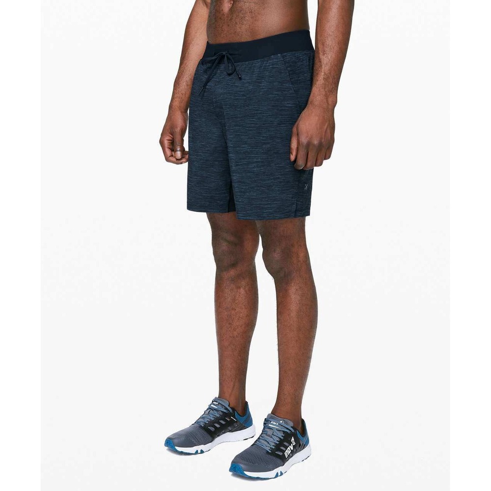 Lululemon Men's Heathered T.H.E. Short Linerless 7 Blue Navy Medium